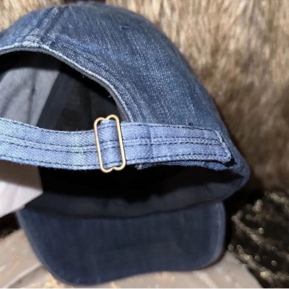 Hollister OS Unisex Denim Blue White Burgundy Coral California Logo Cap